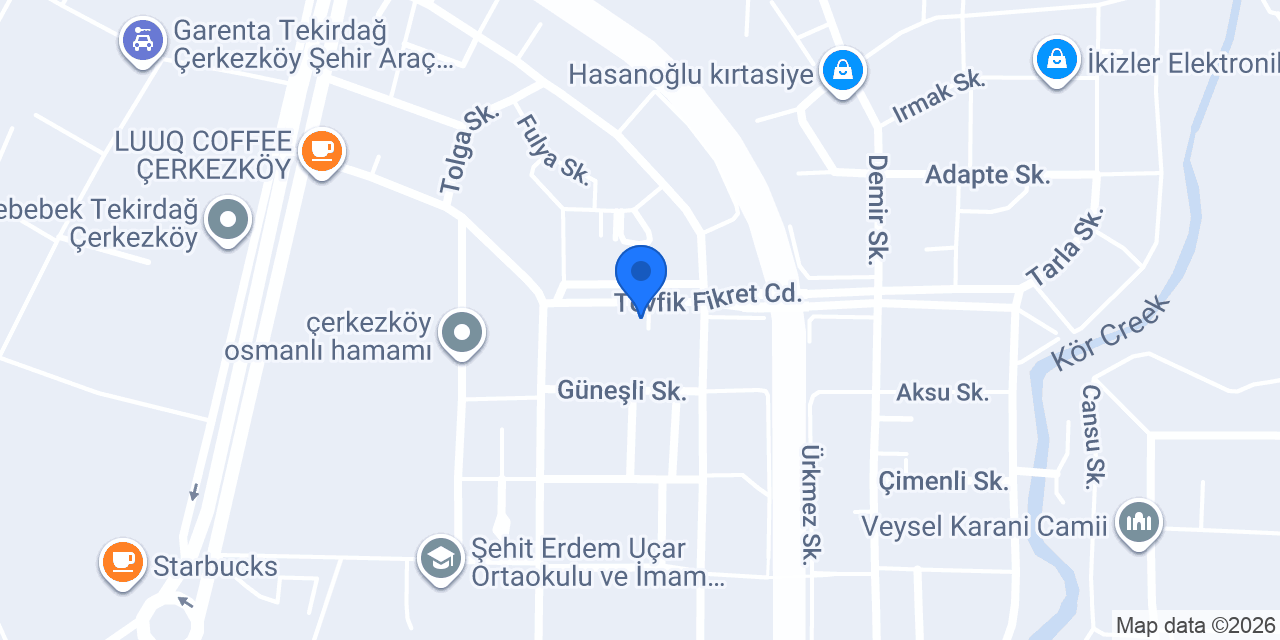 Şair Mobilya Çerkezköy konumu