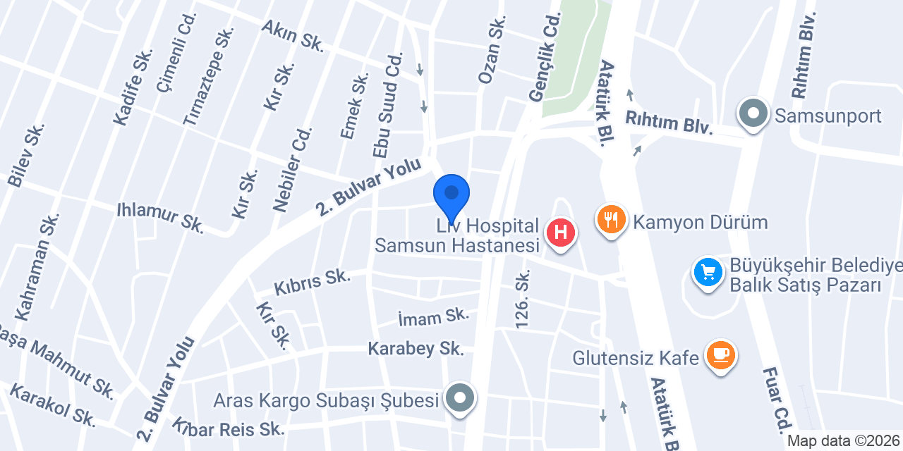 Samsun 8.Noterliği konumu