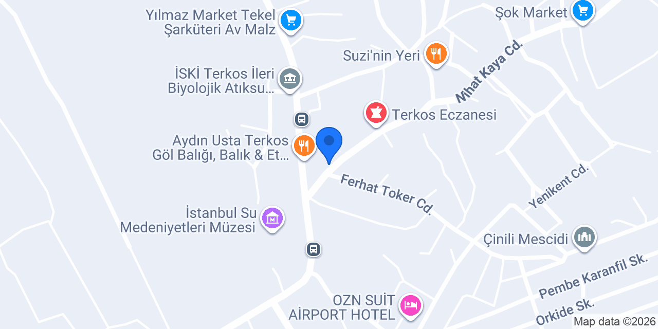 Terkos lezzet durağı konumu