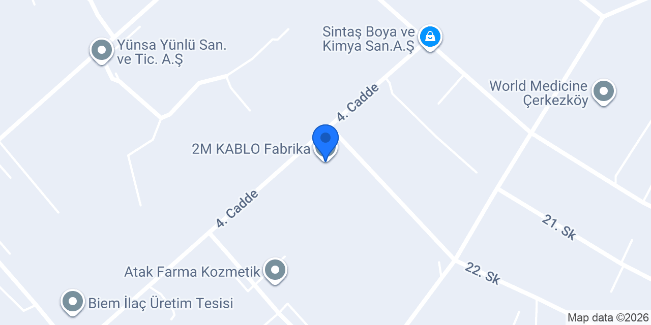 2M KABLO Fabrika konumu