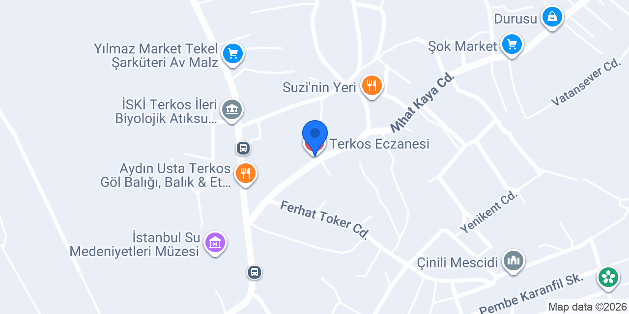 Terkos Eczanesi konumu