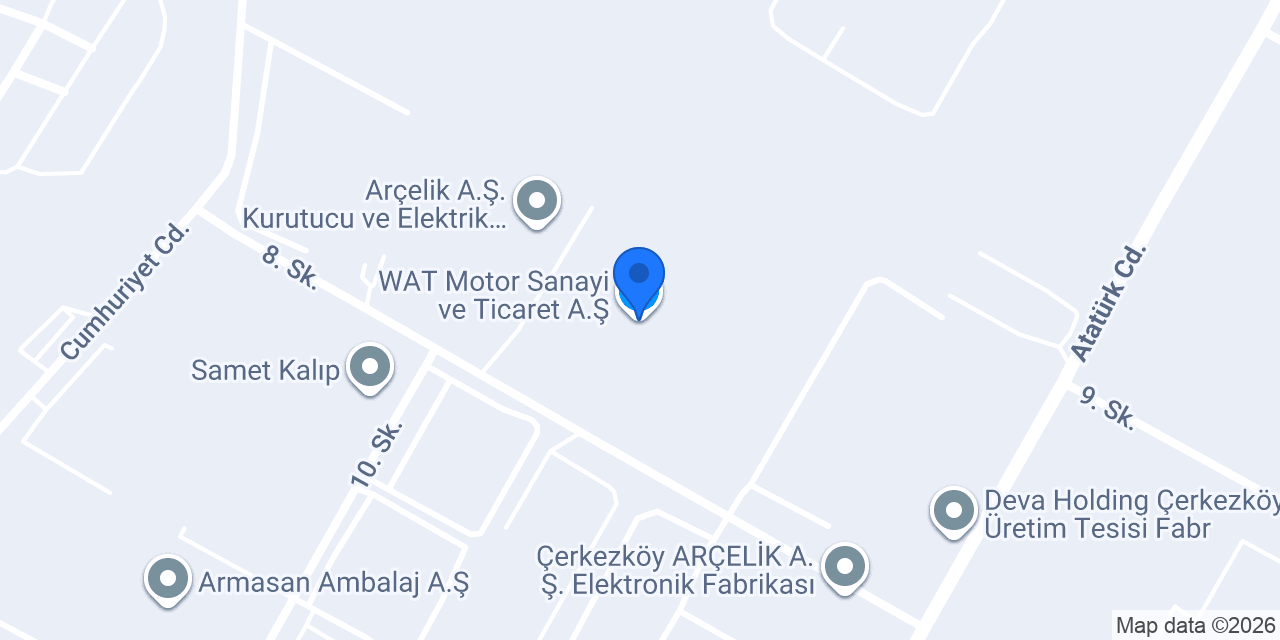 WAT Motor Sanayi ve Ticaret A.Ş. konumu