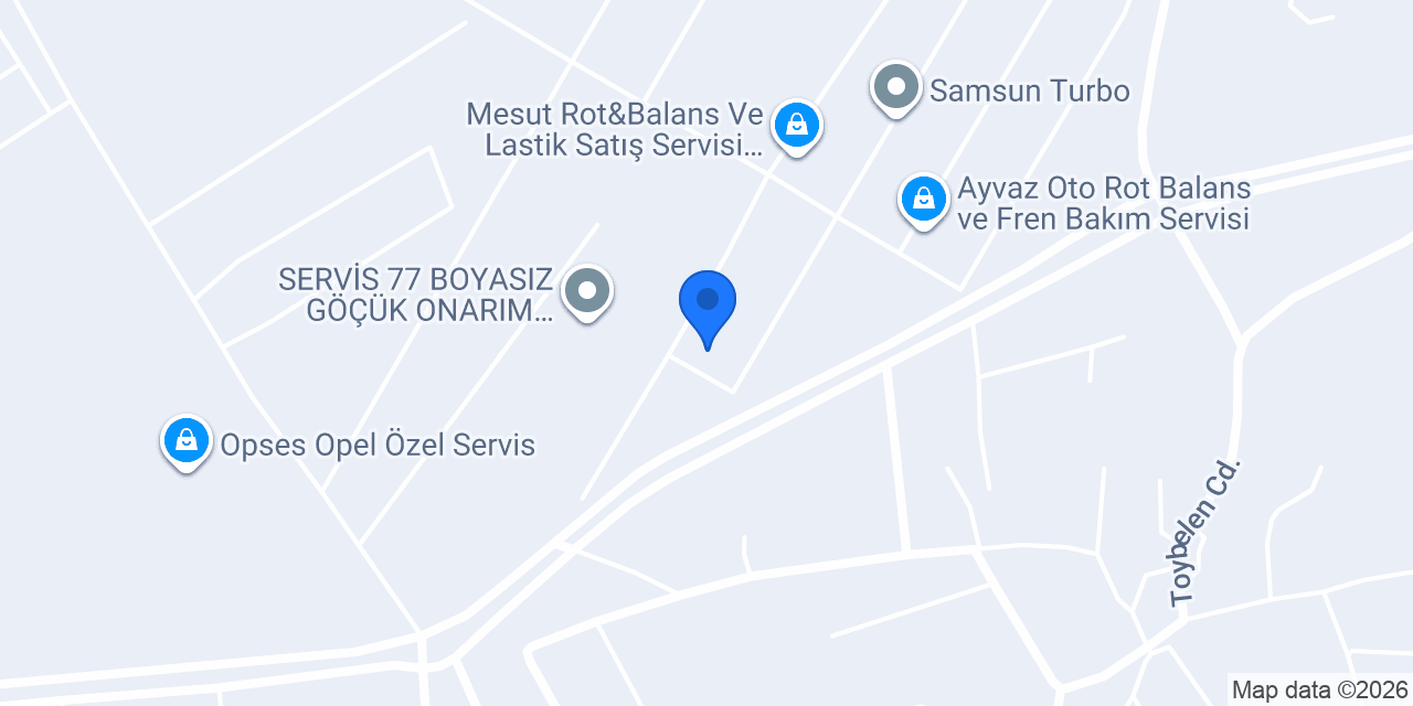 Mega Oto Servis Samsun konumu