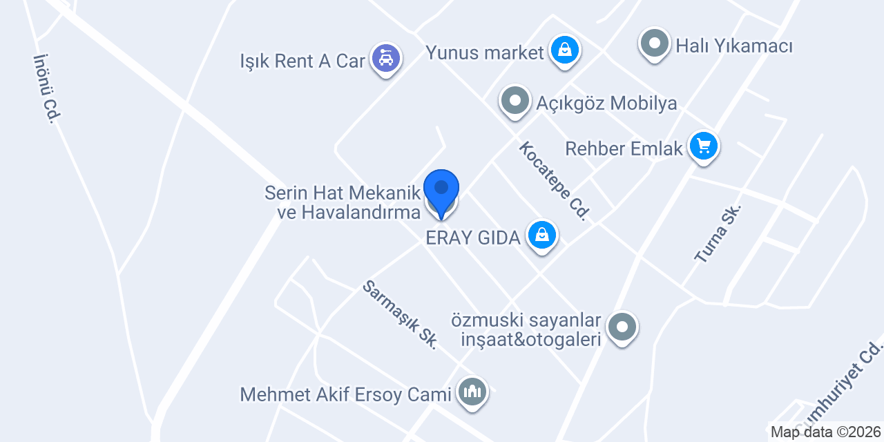 Serin Hat Mekanik ve Havalandırma konumu