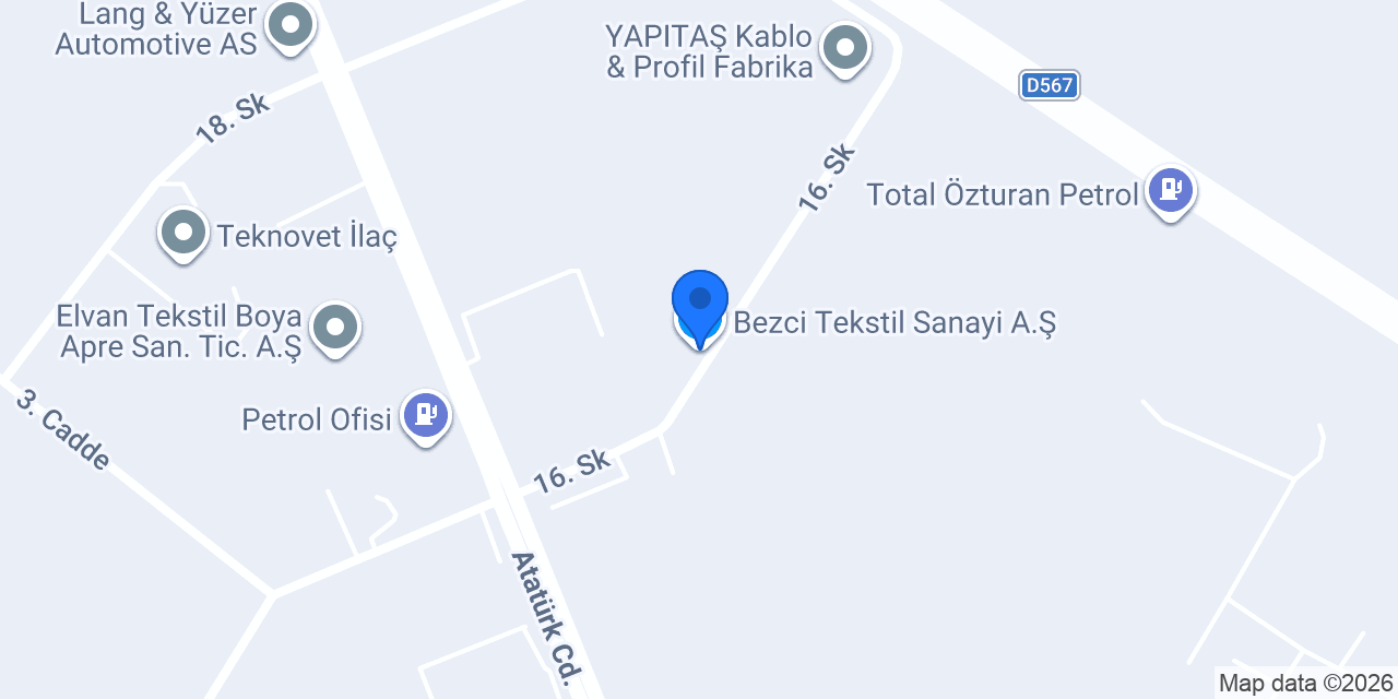 Bezci Tekstil Sanayi A.Ş konumu