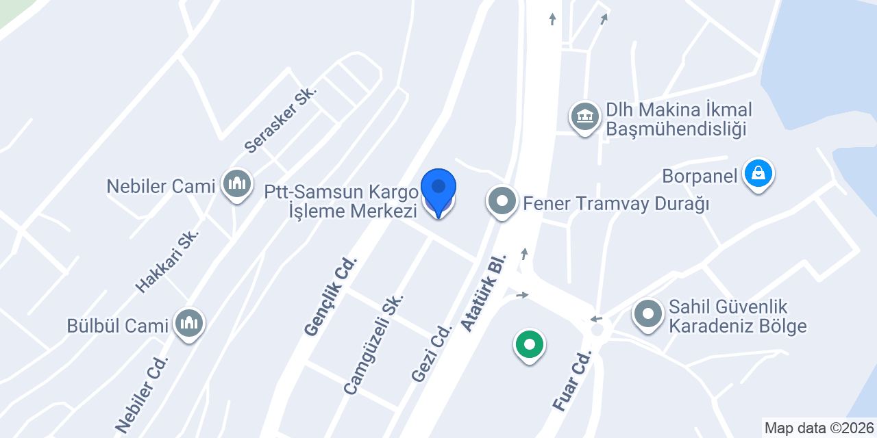 Ptt-Samsun Kargo İşleme Merkezi konumu