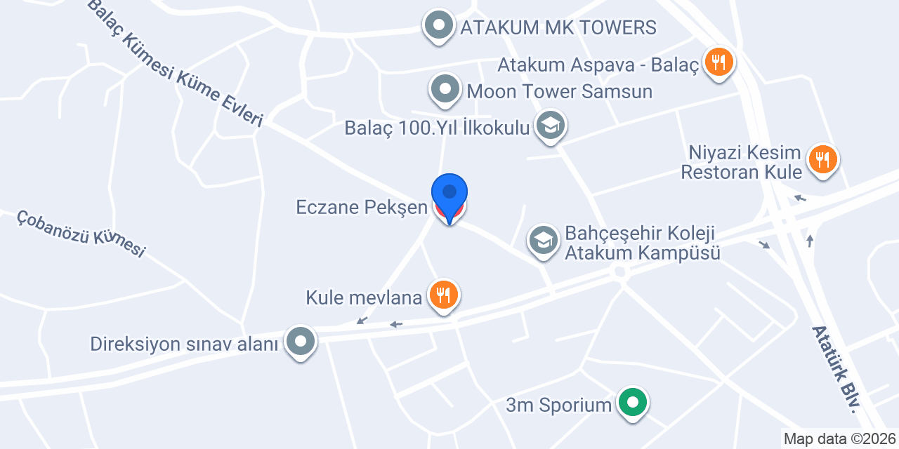 Eczane Pekşen konumu