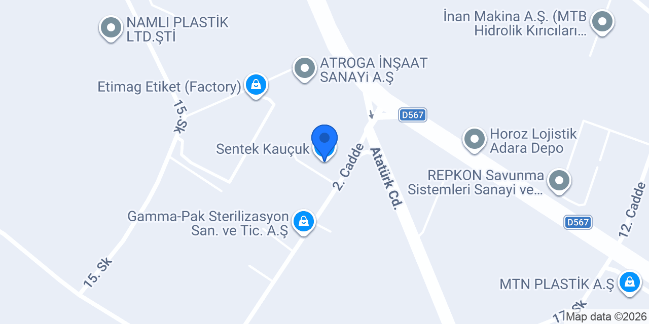 Sentek Kauçuk konumu