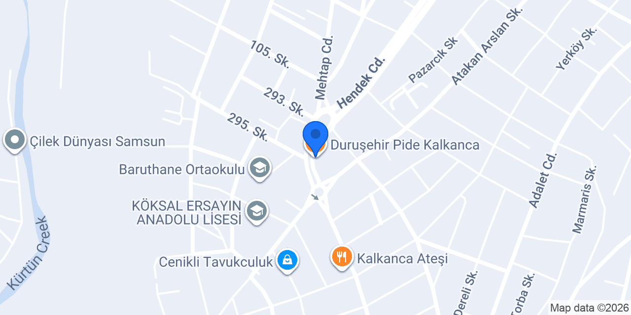 Duruşehir Pide Kalkanca konumu