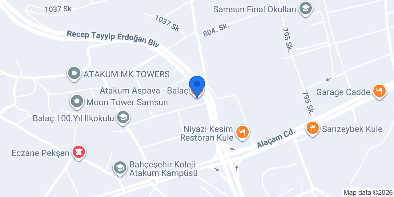 Atakum Aspava - Balaç konumu