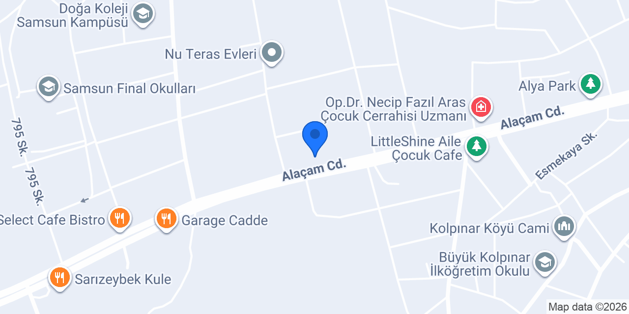Samsun Teketek Akademi konumu
