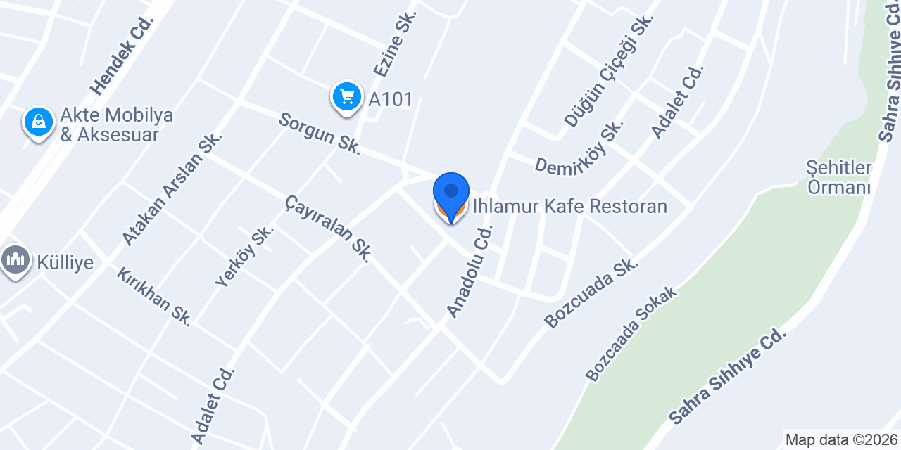 Ihlamur Kafe Restoran konumu
