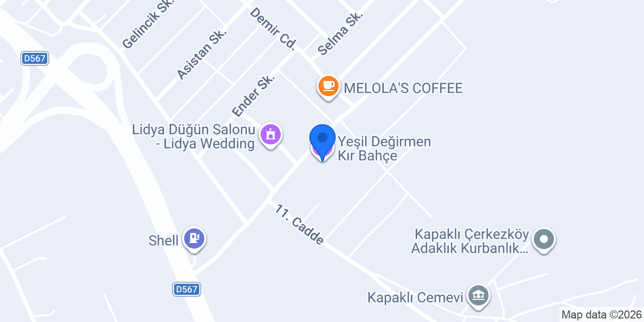 Yeşil Değirmen Kır Bahçe konumu
