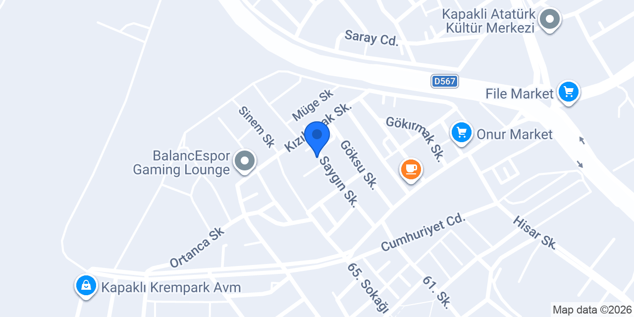 Kapaklı da emlakçı konumu