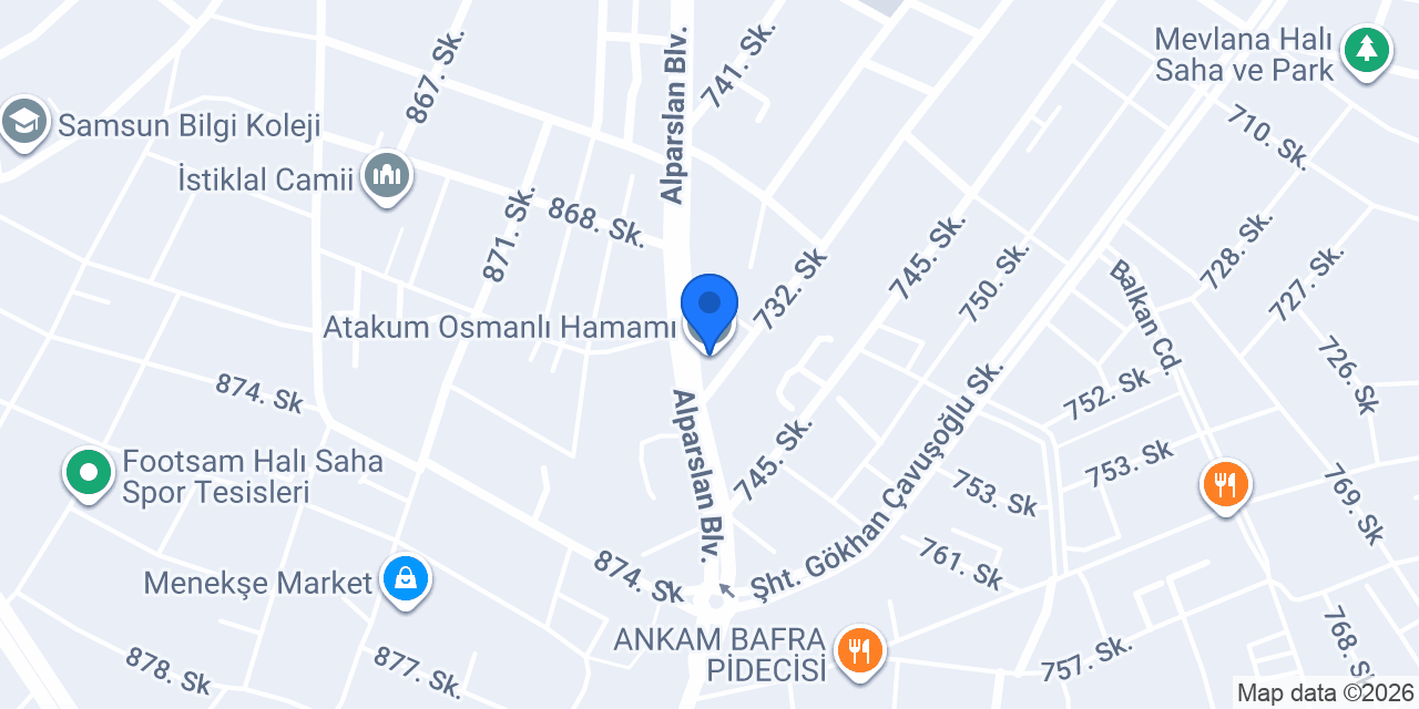Atakum Osmanlı Hamamı konumu
