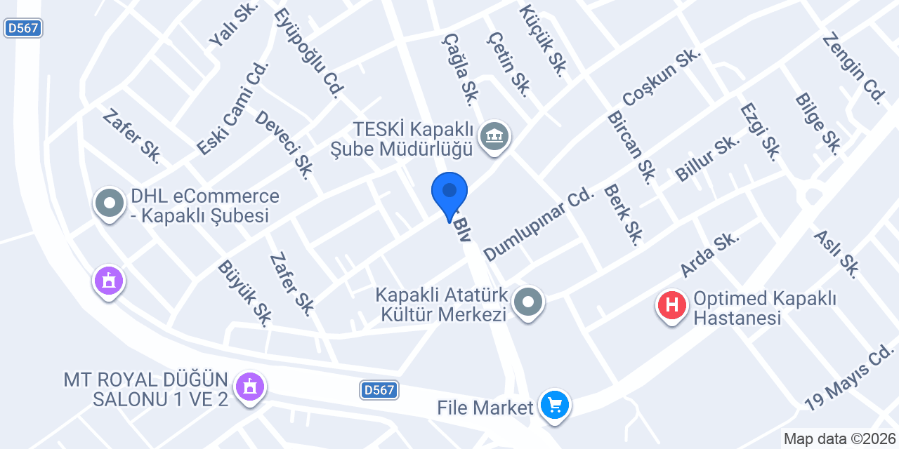 Yapı Kredi - Kapaklı Şubesi konumu
