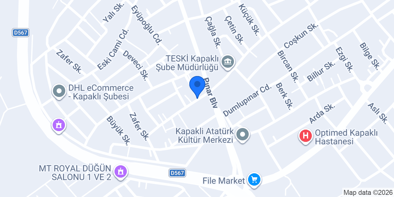 Kapaklı Çilingir 7/24 konumu