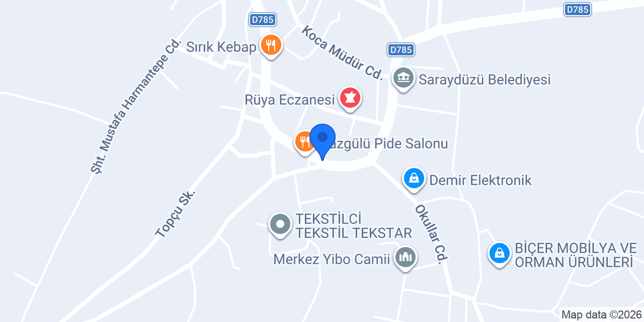 Saraydüzü İlçe Nüfus Müdürlüğü konumu