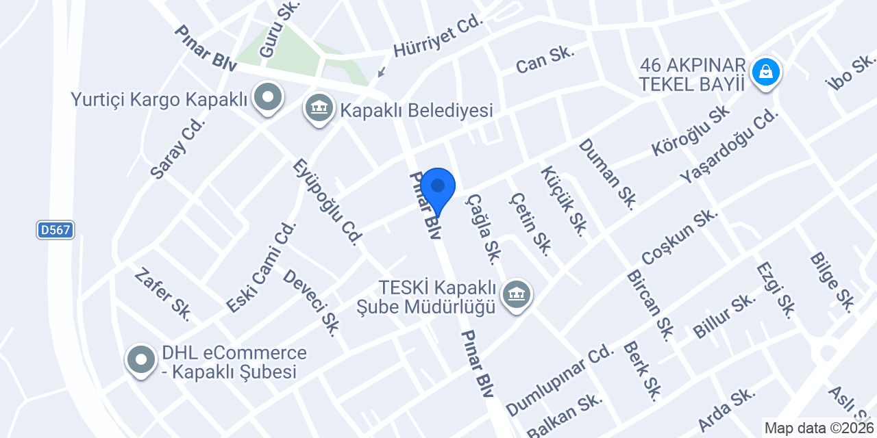 Evdiz Kapaklı Şube konumu