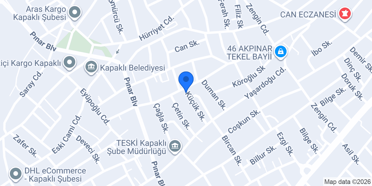 Tekirdağ Kapaklı Su Bayi konumu