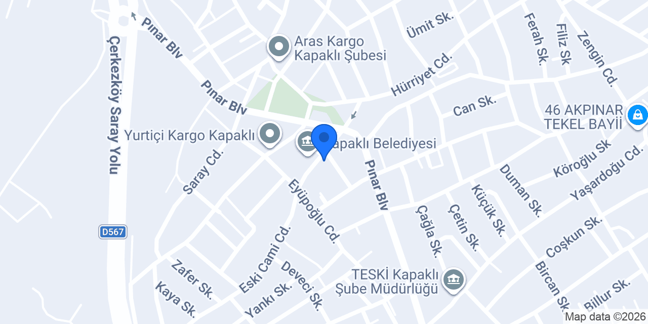 VakıfBank Kapaklı Şubesi konumu