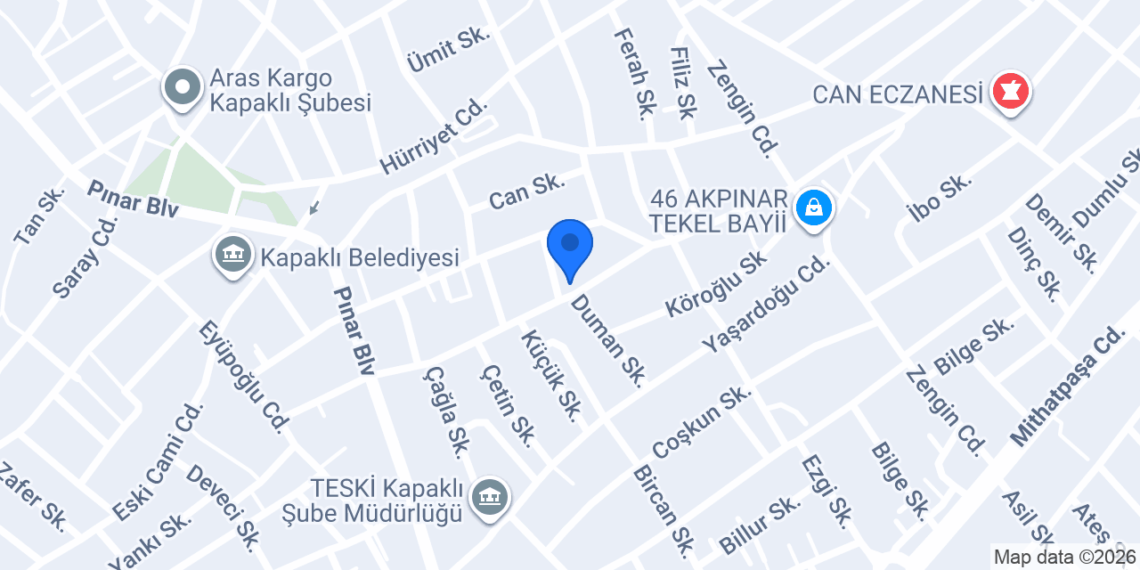 Kapaklı Su Bayii konumu