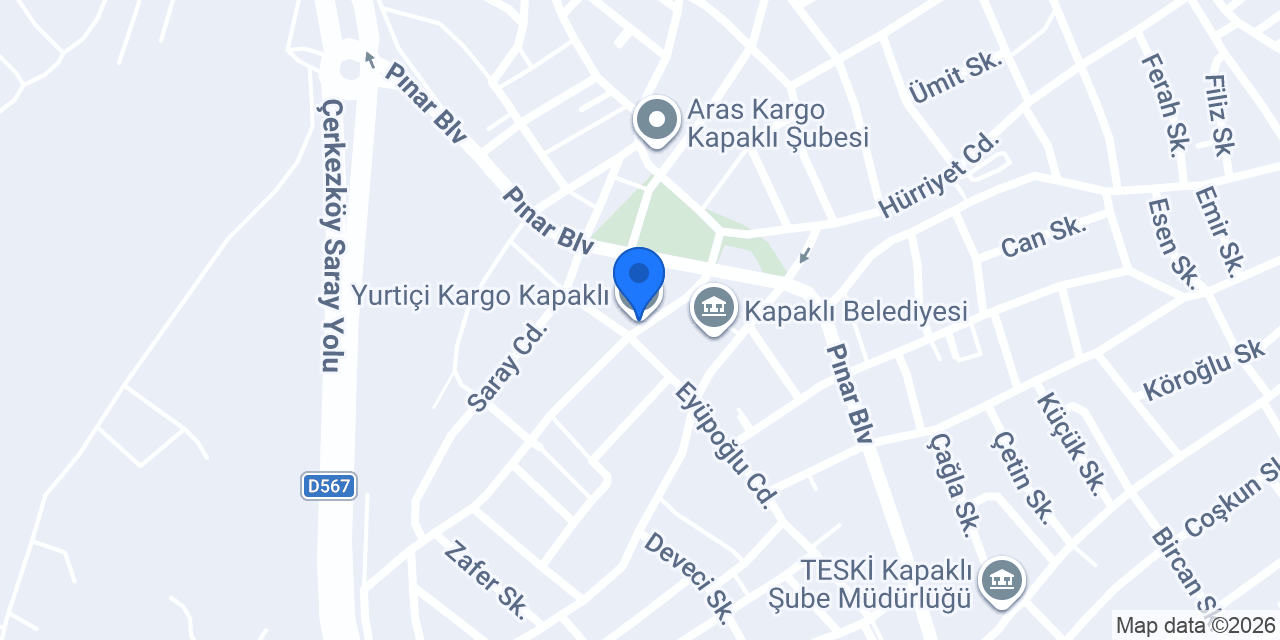 Yurtiçi Kargo Kapaklı konumu