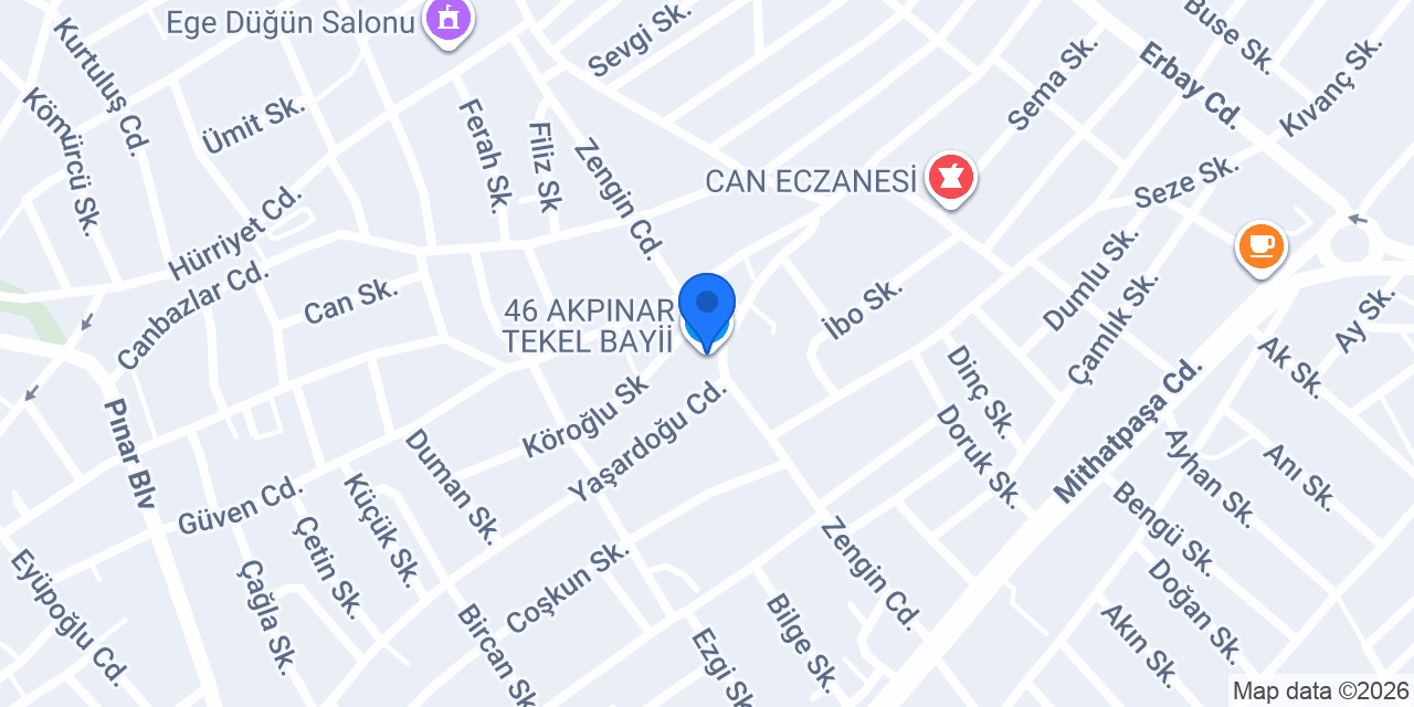 46 AKPINAR TEKEL BAYİİ konumu