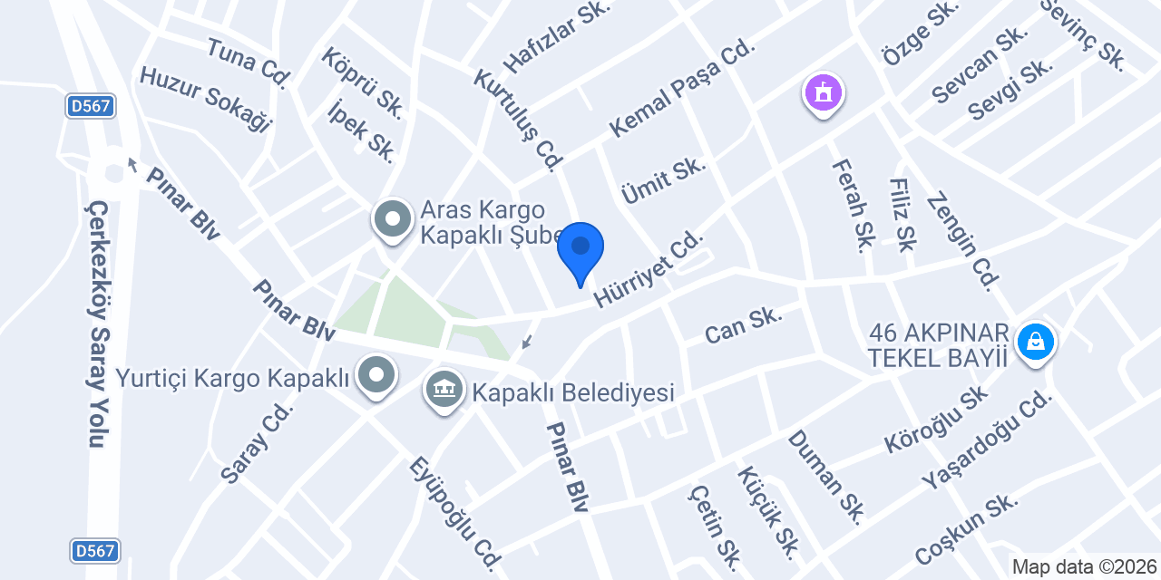 Akbank Kapaklı Şubesi konumu
