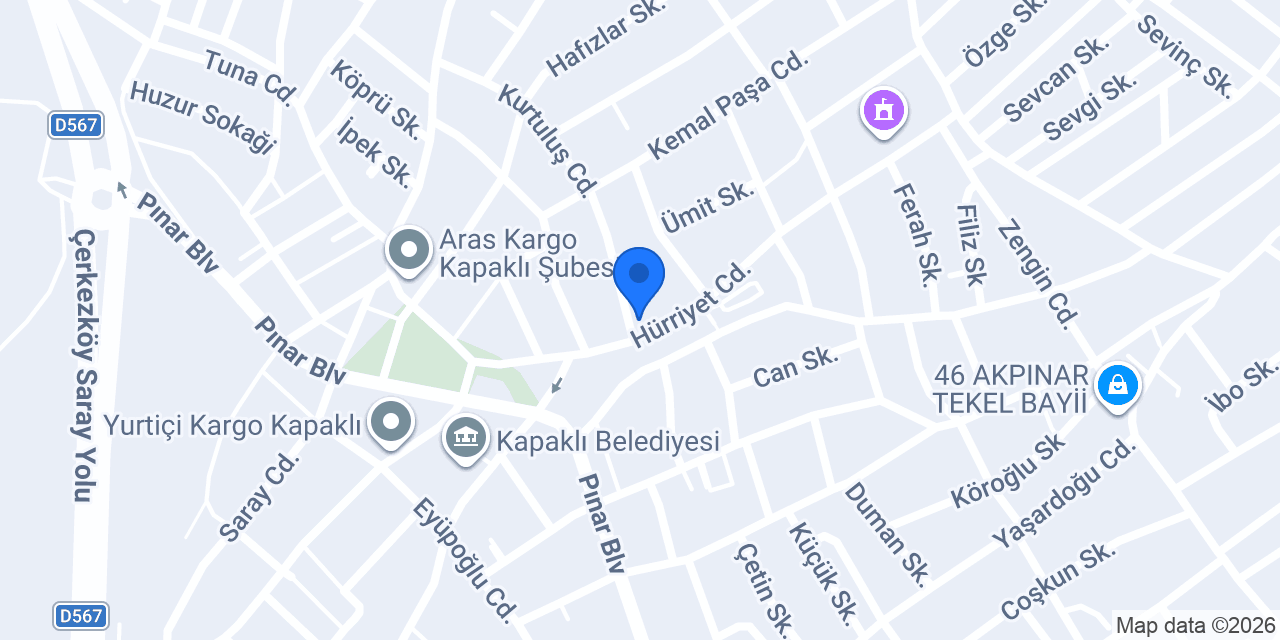 Garanti BBVA Kapaklı Şubesi konumu