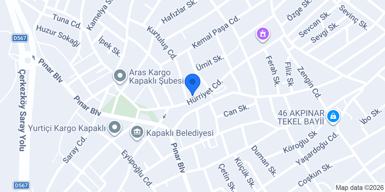5.vites sürücü kursu konumu