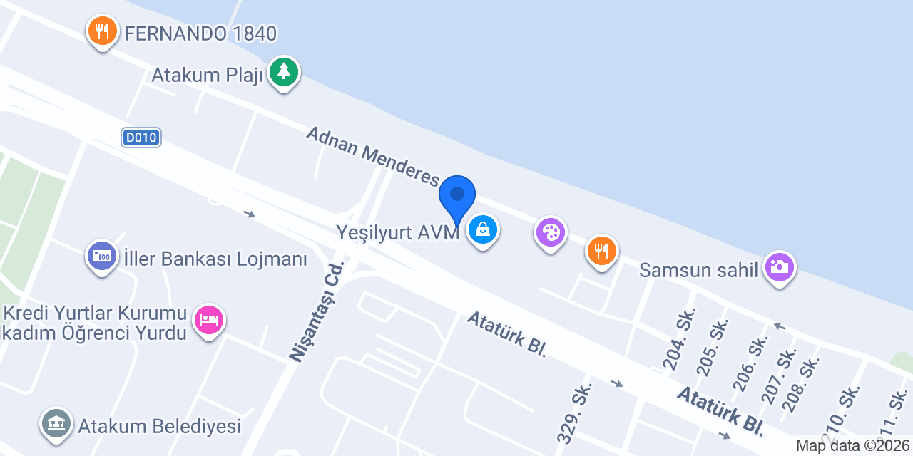 Altınbaş Samsun Yeşilyurt AVM konumu