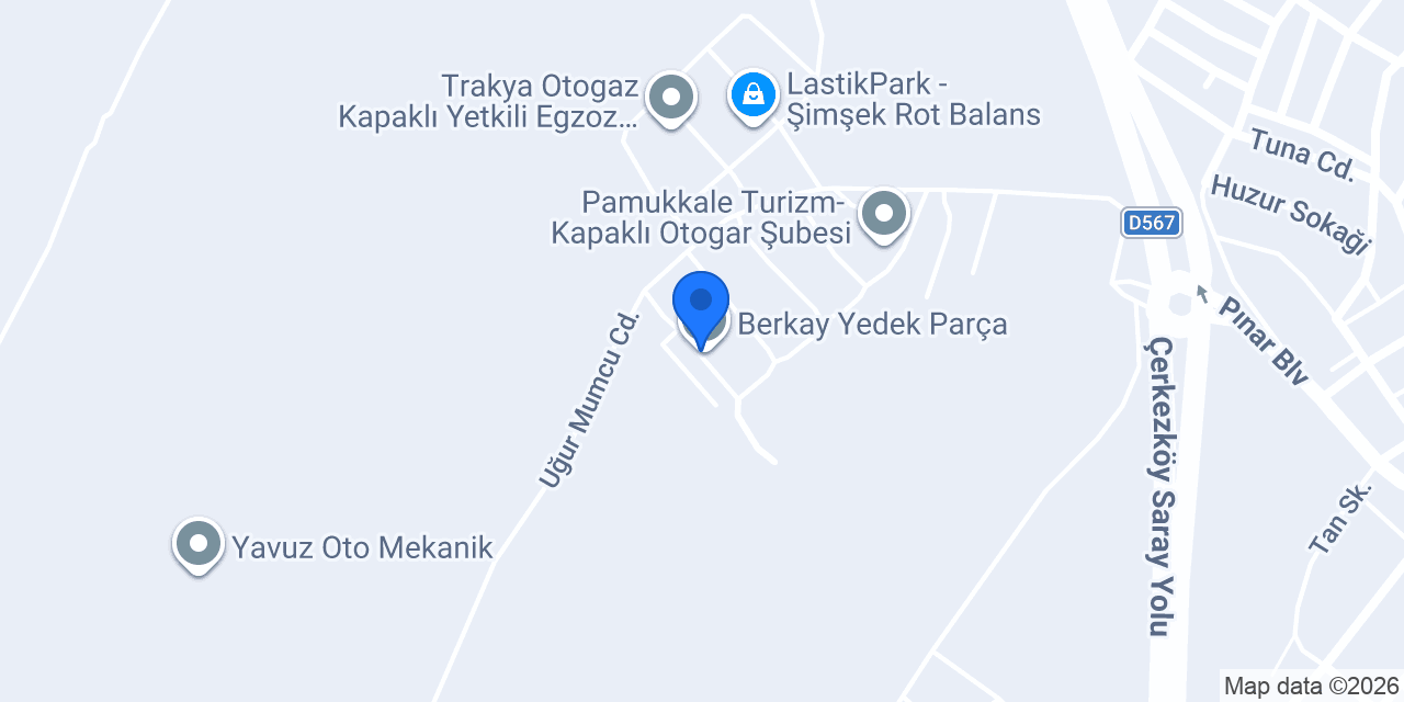Berkay Yedek Parça konumu