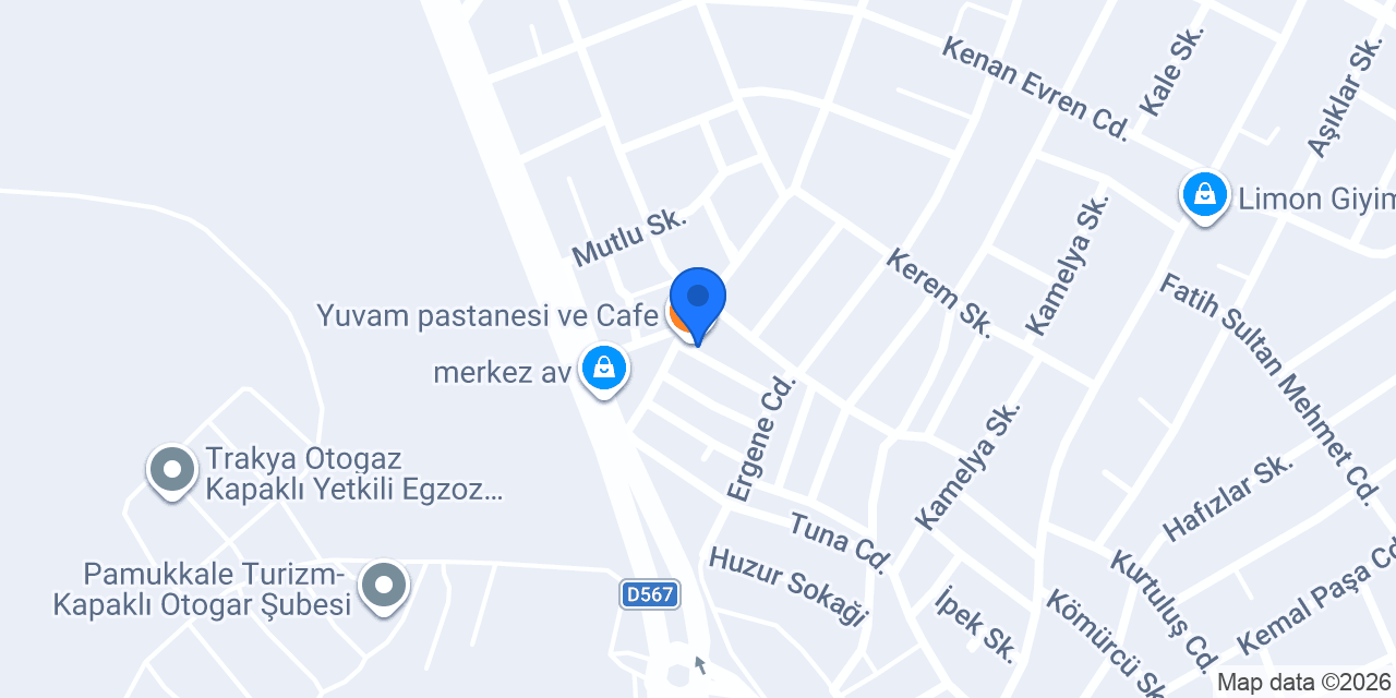 Yuvam pastanesi ve Cafe konumu