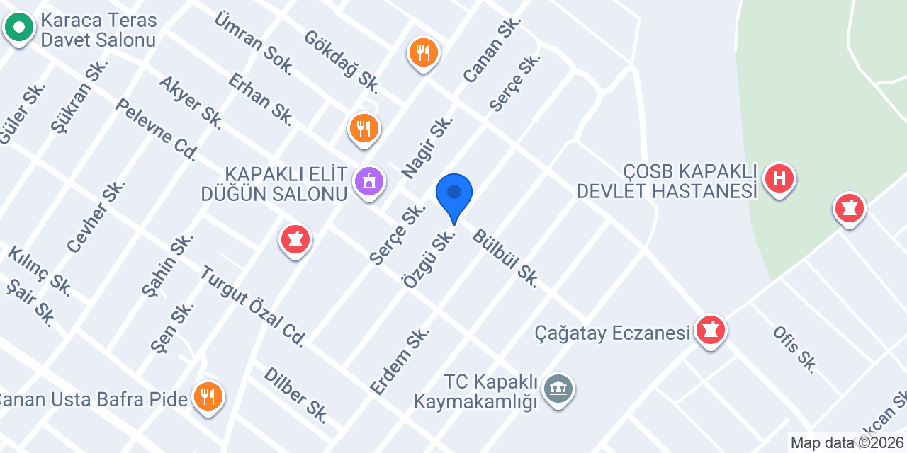 Kapaklı kiralık kepçe konumu