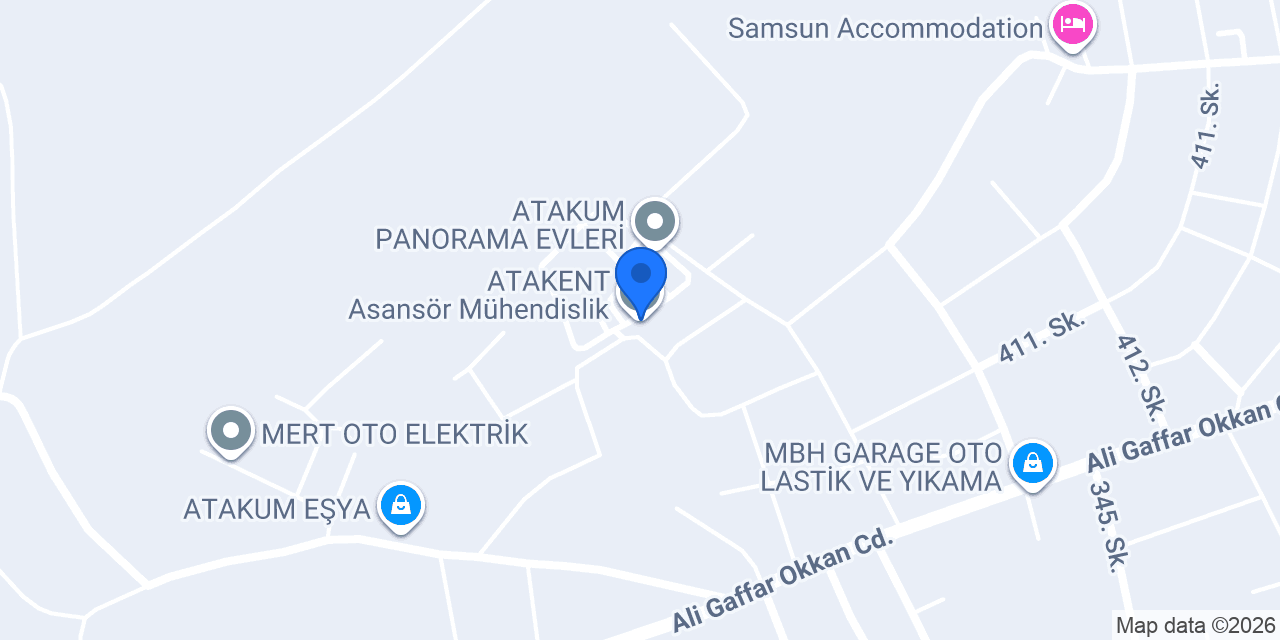 ATAKENT Asansör Mühendislik konumu