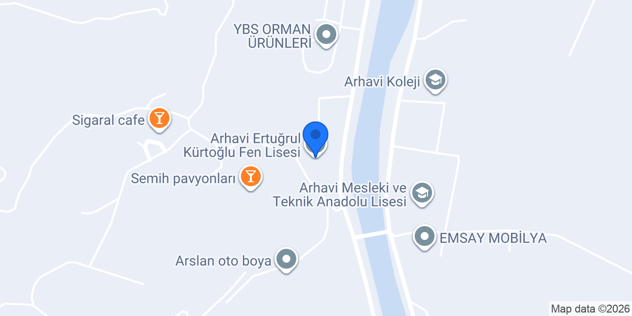 Arhavi Ertuğrul Kürtoğlu Fen Lisesi konumu