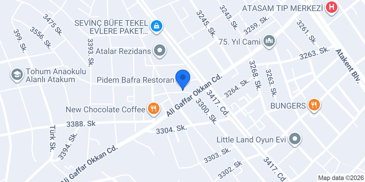 Pidem Bafra Restoran konumu