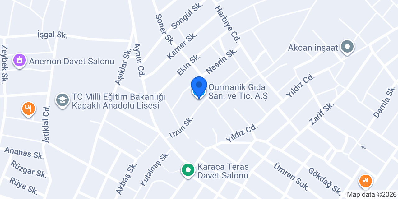 Ourmanik Gıda San. ve Tic. A.Ş. konumu