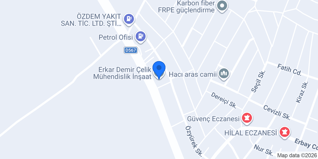 Erkar Demir Çelik Mühendislik İnşaat konumu