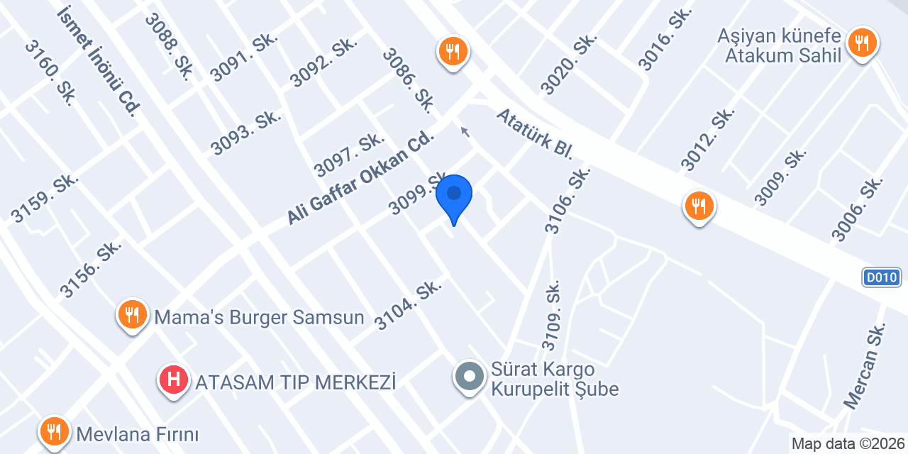 Samsun Kuru Temizleme konumu
