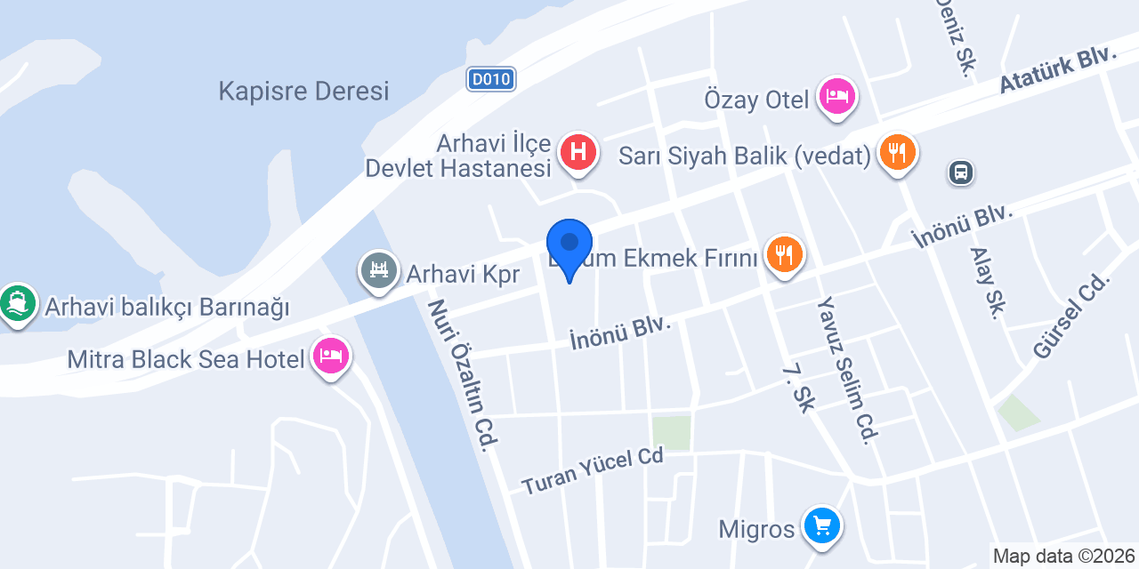 Arhavi İlçe Tarım ve Orman Müdürlüğü konumu