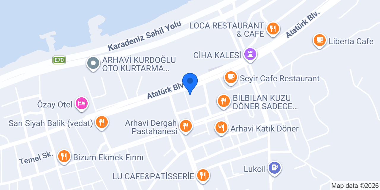 Yeşilton Hotel Arhavi konumu