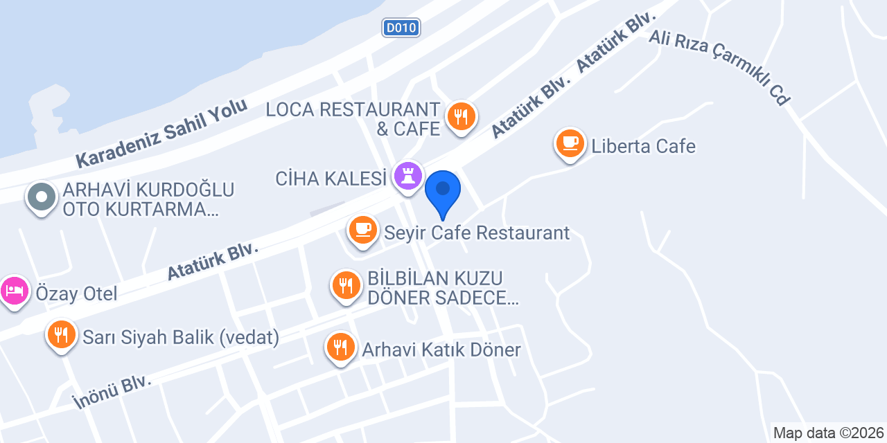 Arhavi Belediyesi konumu