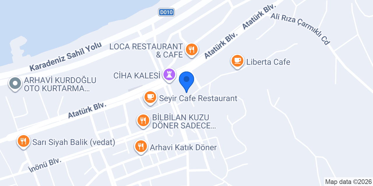 Arhavi Kaymakamlığı konumu