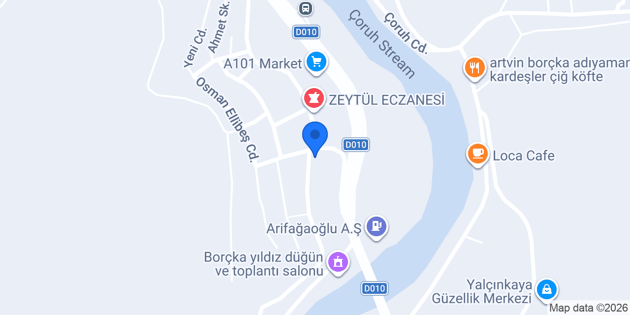 Borçka Atatürk Ortaokulu konumu