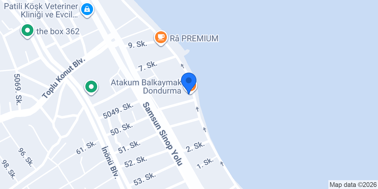 Atakum Balkaymak Dondurma konumu
