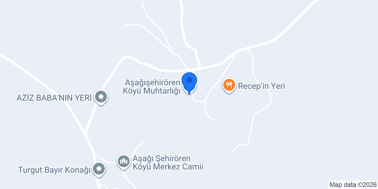 Aşağışehirören Köyü Muhtarlığı konumu