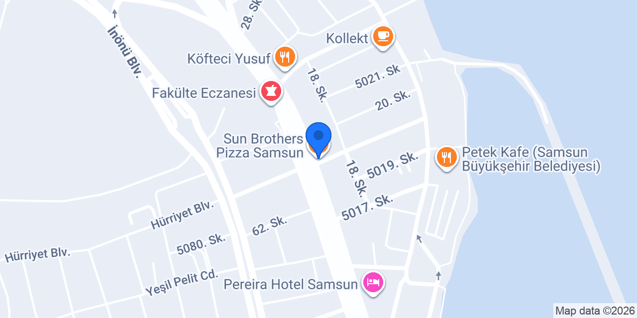 Sun Brothers Pizza Samsun konumu