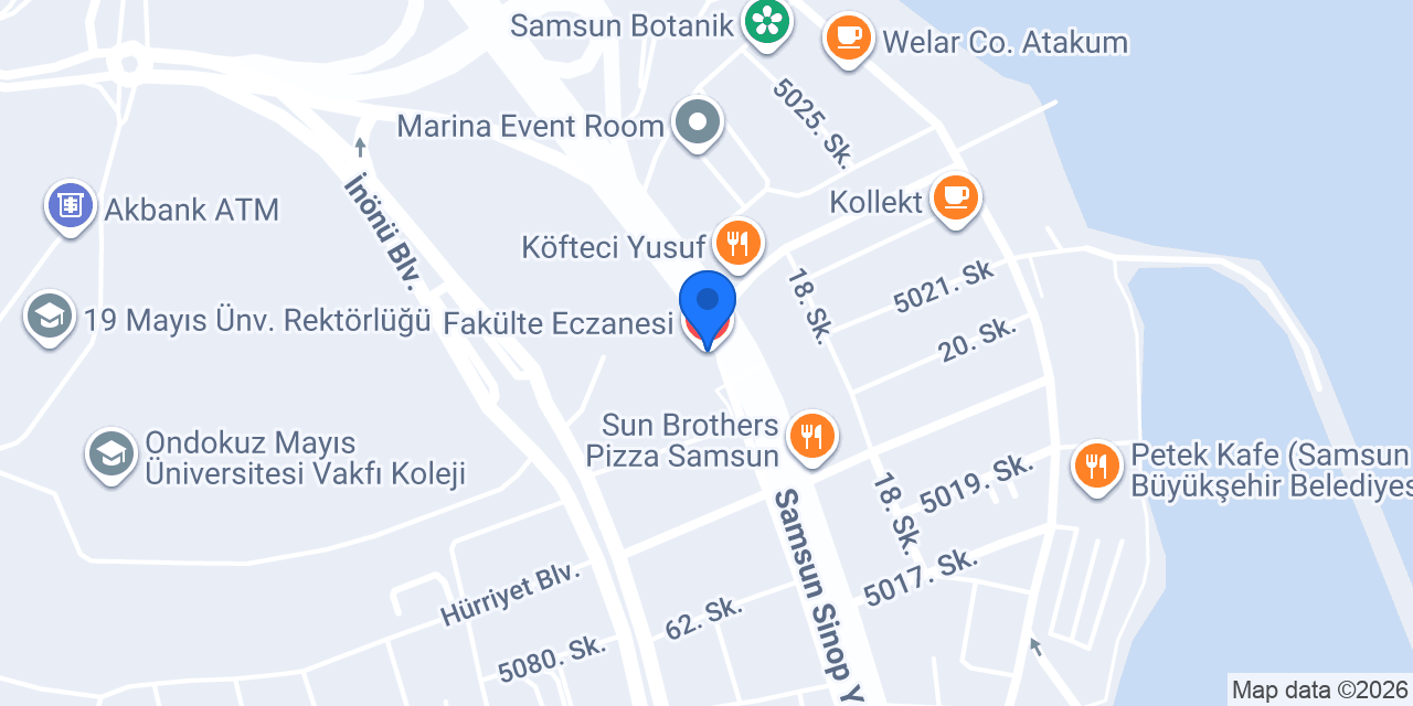 Fakülte Eczanesi konumu